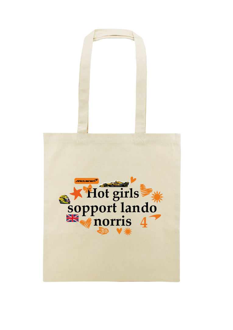 HOT GIRLS SUPPORT LANDO – Sticker Tote Bag