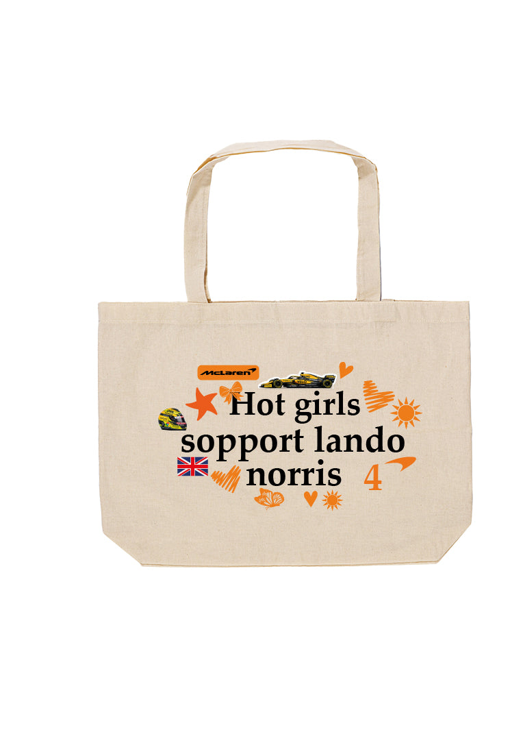 HOT GIRLS SUPPORT LANDO – Sticker Tote Bag