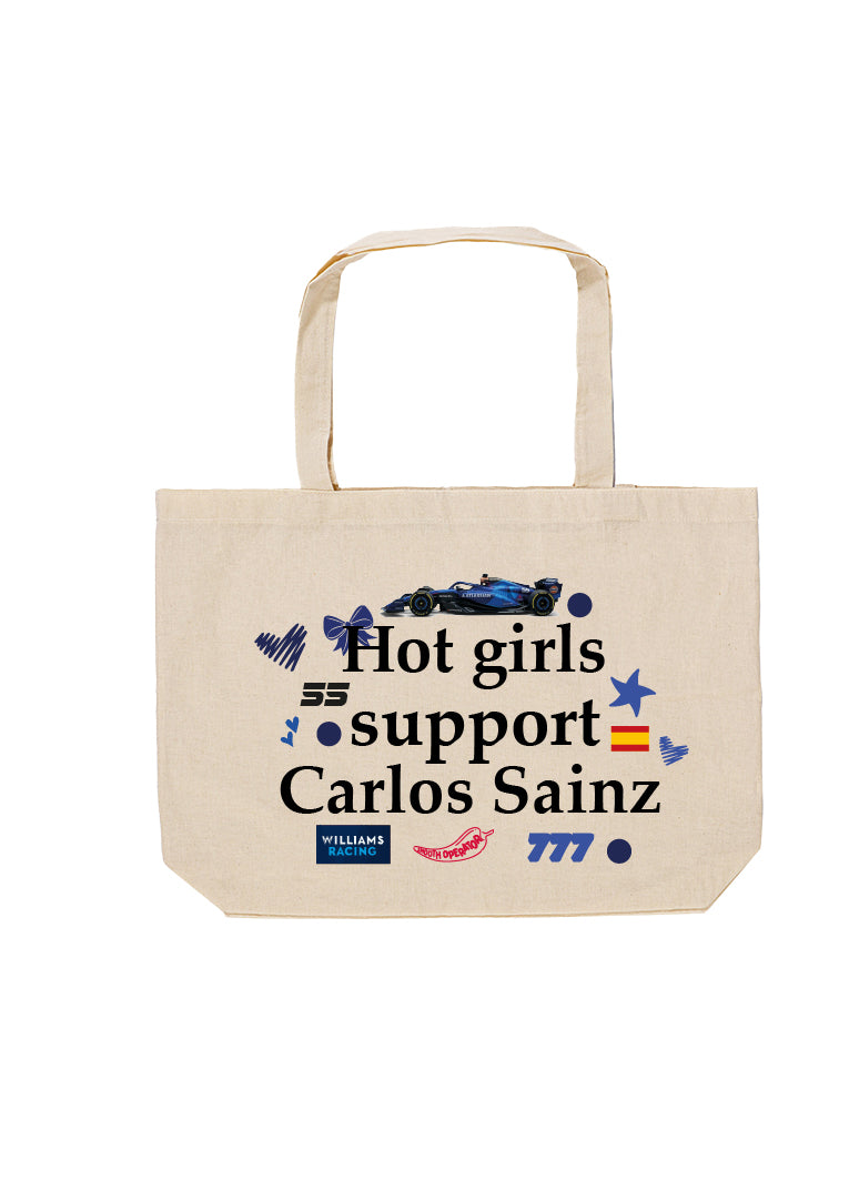 HOT GIRLS SUPPORT CARLOS – Sticker Tote Bag